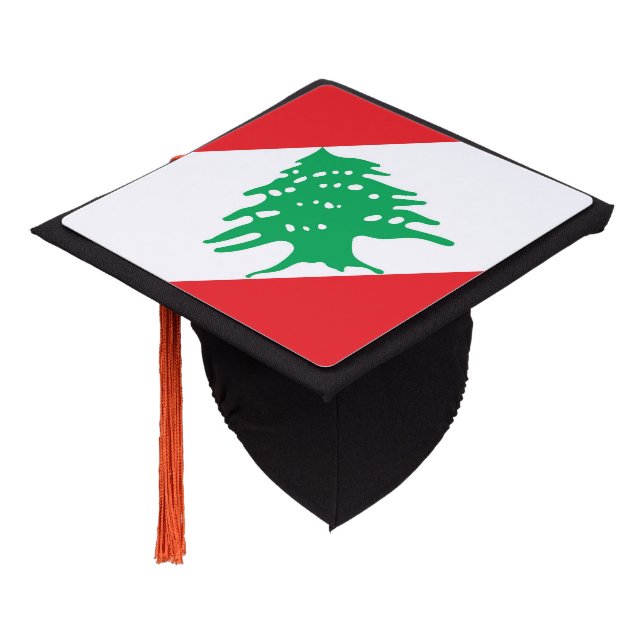 Lebanon flag graduation cap topper (Angled)
