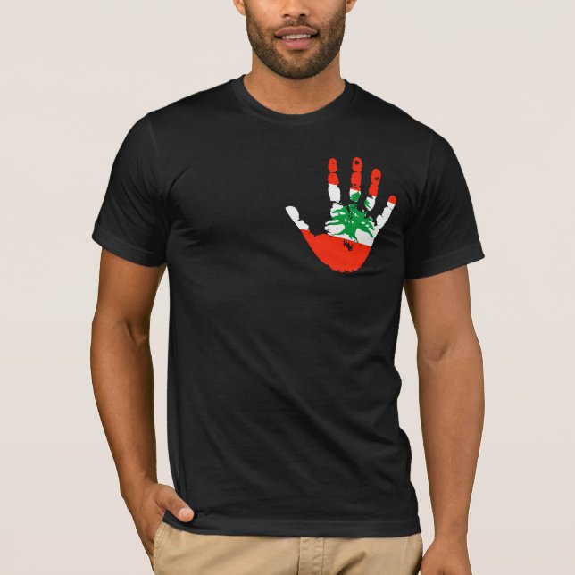 Lebanon Flag Handprint T-Shirt (Front)