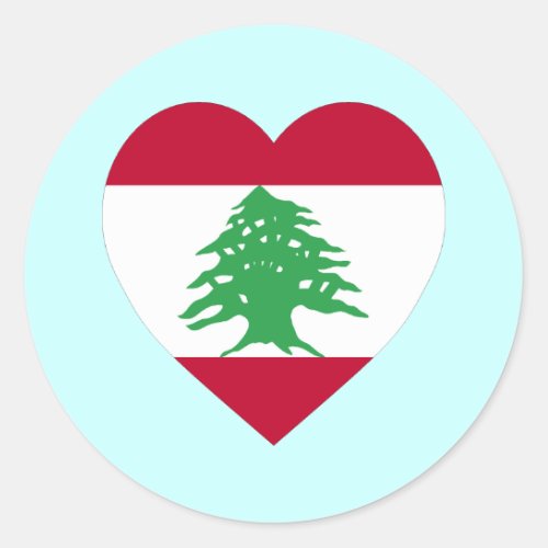 Lebanon Flag Heart Classic Round Sticker