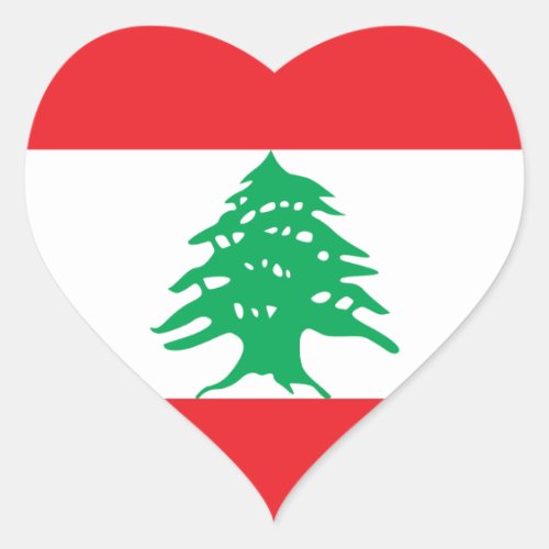 Lebanon Flag Heart Sticker