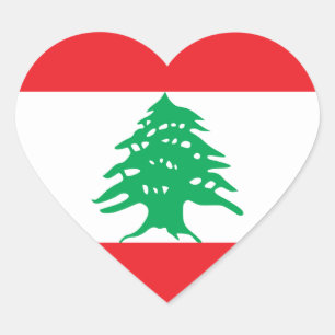 Lebanon Flag Heart Sticker
