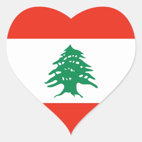 Lebanon Flag Heart Sticker