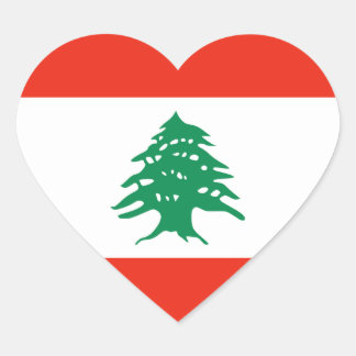 Lebanon Flag Heart Sticker