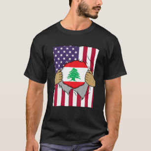 Lebanon Flag Inside Me Home Pride Lebanese America T-Shirt