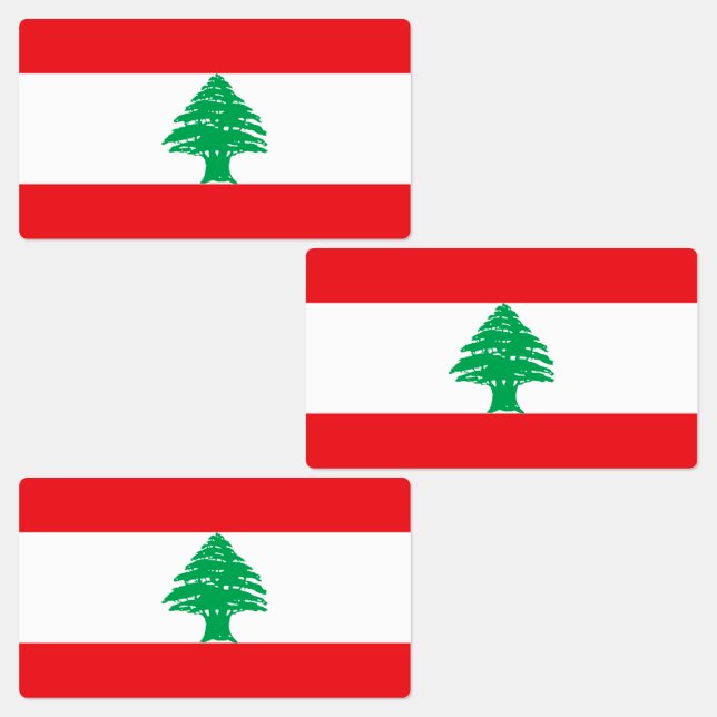 Lebanon Flag Labels (Group)