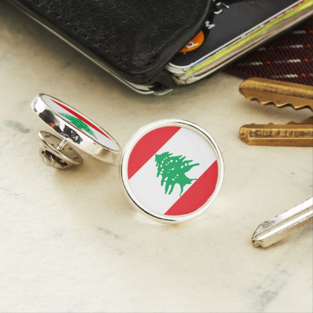 Lebanon flag lapel pin (In Situ)