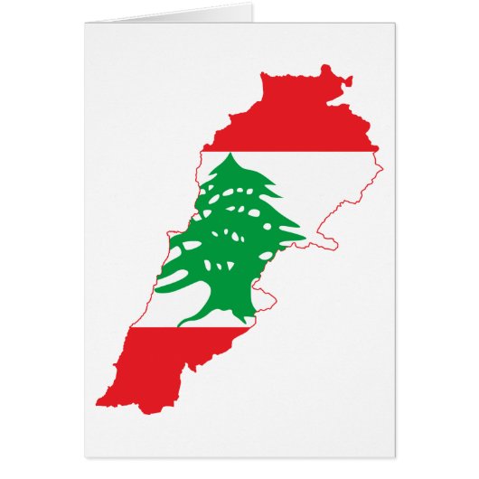 Lebanon Flag Map Cards (Front)