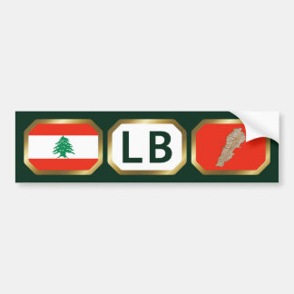 Lebanon Flag Map Code Bumper Sticker