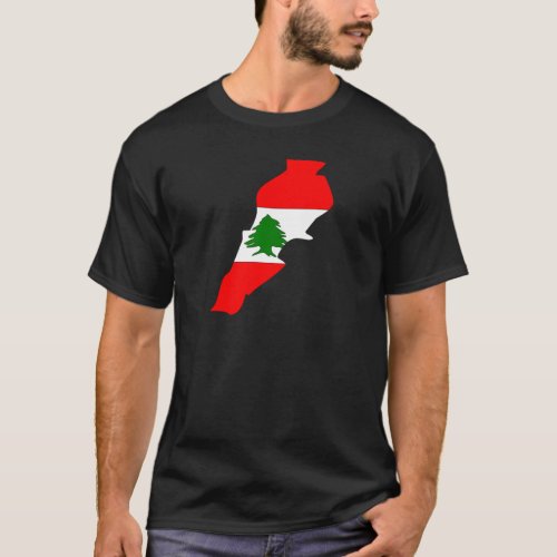 Lebanon Flag Map full size T_Shirt