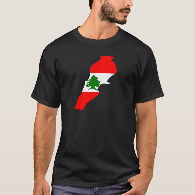 Lebanon Flag Map full size T-Shirt (Front)