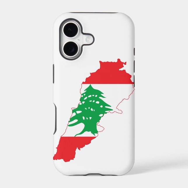 Lebanon Flag Map Iphone Case (Back)