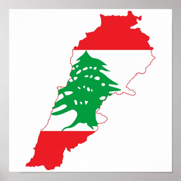 Lebanon Flag Map Poster Zazzle   Lebanon Flag Map Poster R9156cede778240dc84c283de46d5d58f Wvk 8byvr 630 