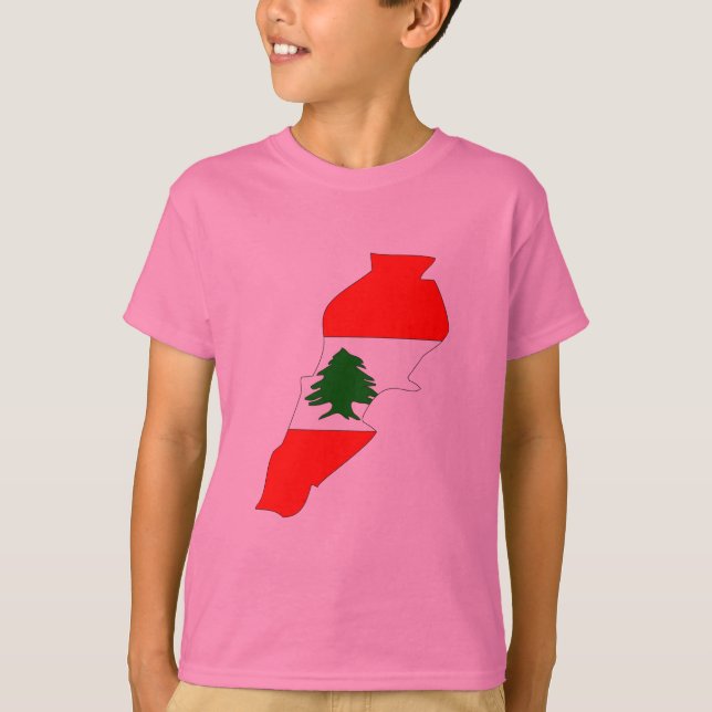 Lebanon flag map T-Shirt (Front)