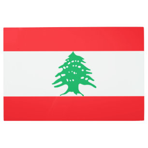 Lebanon flag metal print