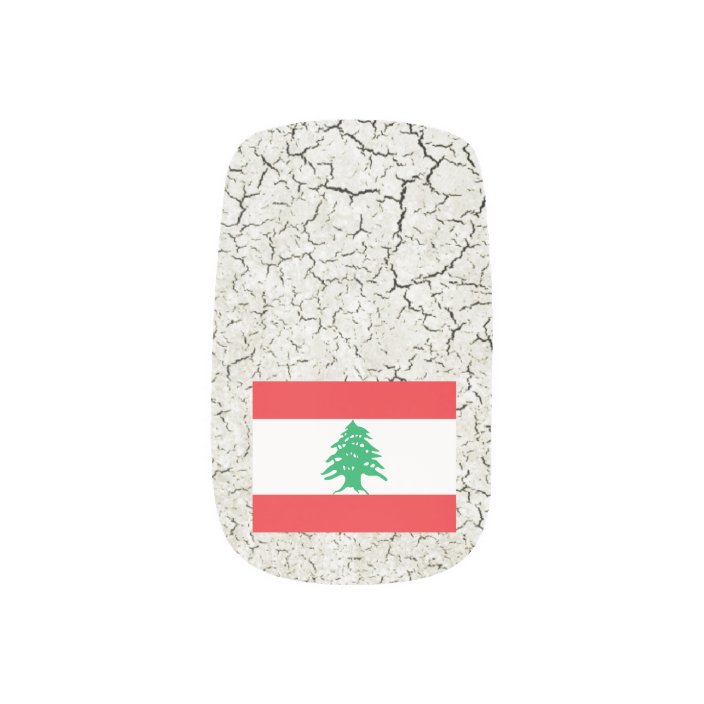 Lebanon Flag Minx Nail Art