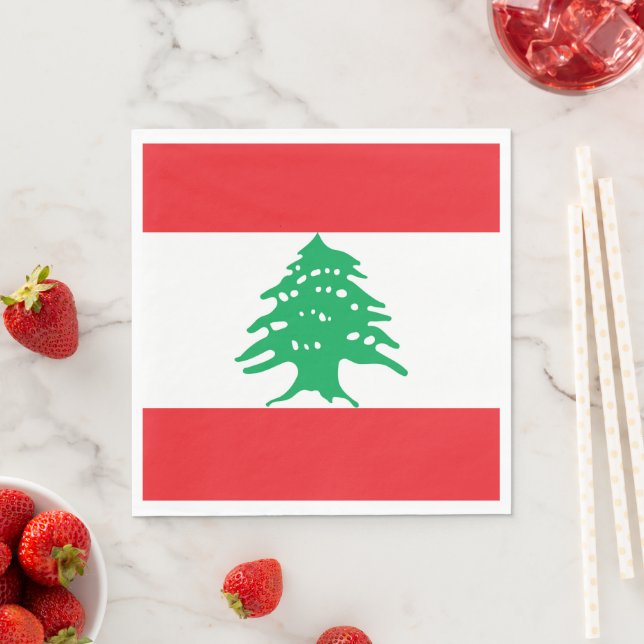 Lebanon flag napkins (Insitu)