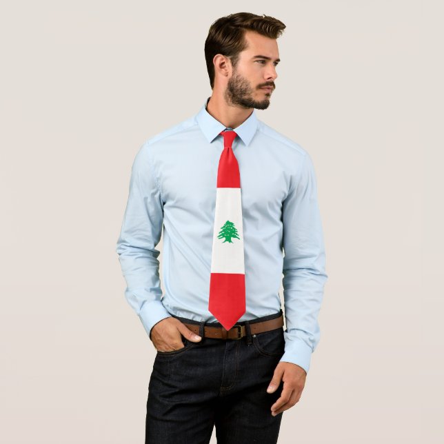 Lebanon flag neck tie (In Situ)
