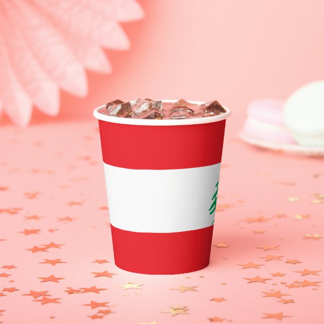 Lebanon flag paper cups (Insitu)