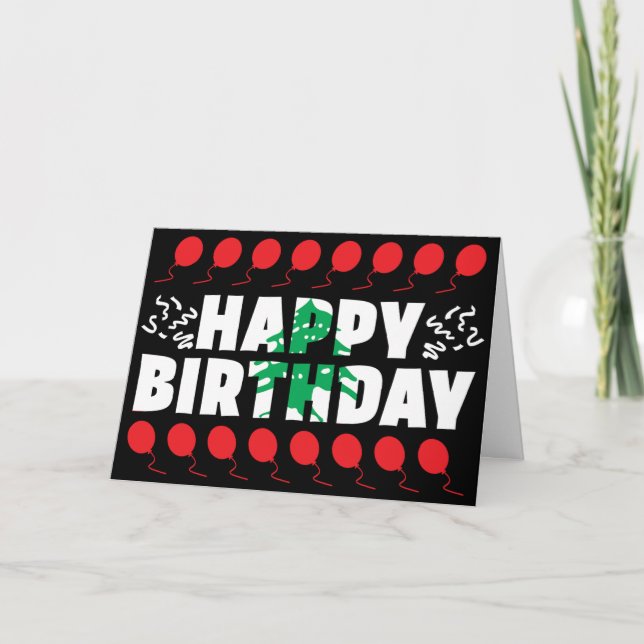 Lebanon Flag Patriotic Birthday Card (Front)