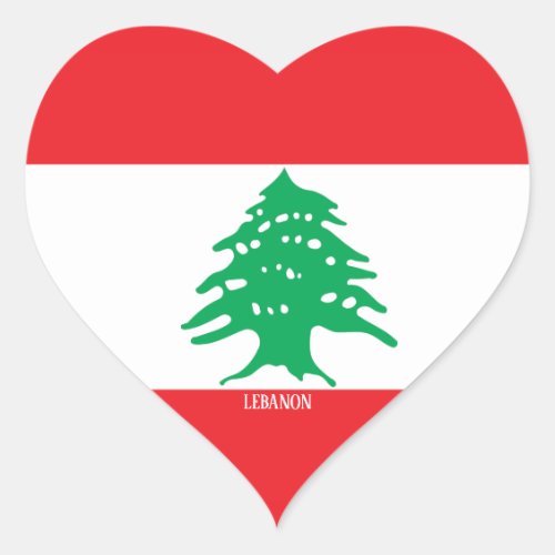 Lebanon Flag Patriotic Heart Sticker