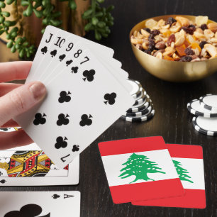 Lebanon flag poker cards