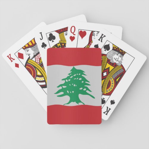 Lebanon flag poker cards