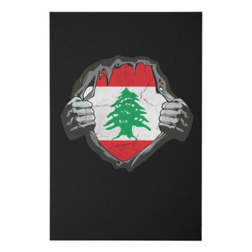 Lebanon Flag Proud Support Beirut Faux Canvas Print