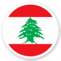 Lebanon Flag Round Sticker