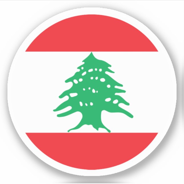 Lebanon Flag Round Sticker (Front)