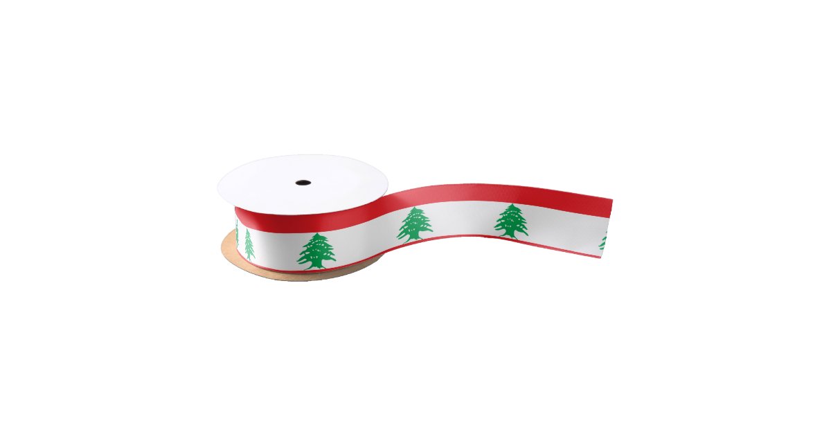 Lebanon Flag Satin Ribbon Zazzle