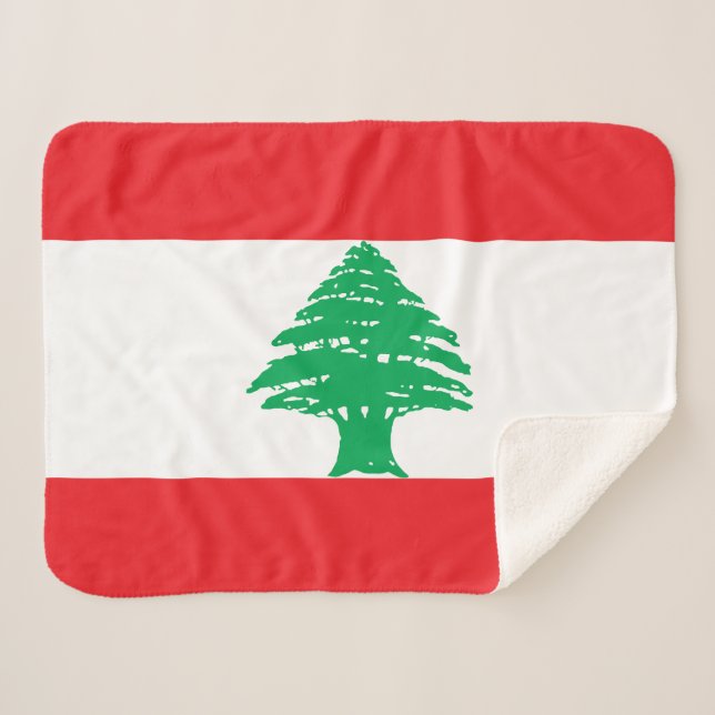 Lebanon Flag Sherpa Blanket (Front (Horizontal))