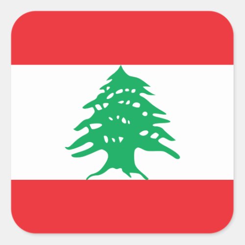 Lebanon Flag Square Sticker