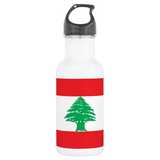Lebanon Flag Stainless Steel Water Bottle (Front)