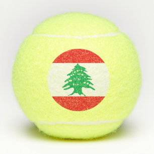 Lebanon flag tennis balls