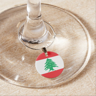Lebanon flag wine charm