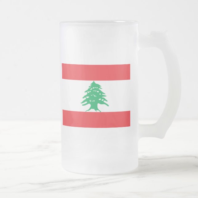 lebanon frosted glass beer mug (Right)
