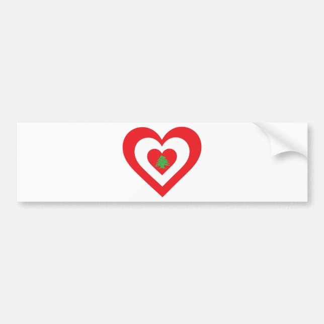 Lebanon Heart Bumper Sticker (Front)