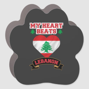 Lebanon Heart Flag Love Pride Support Freedom Car Magnet