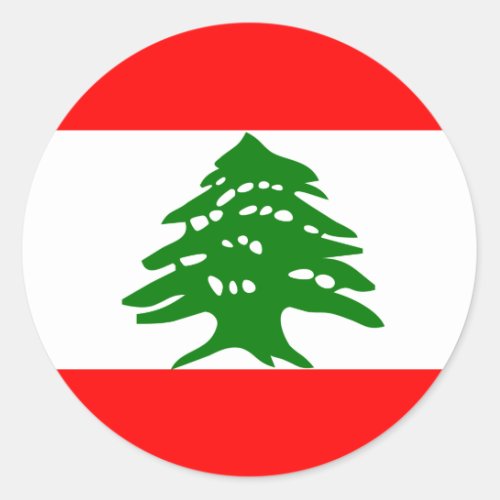 Lebanon High quality Flag Classic Round Sticker