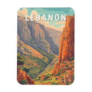 Lebanon Illustration Travel Art Vintage Magnet