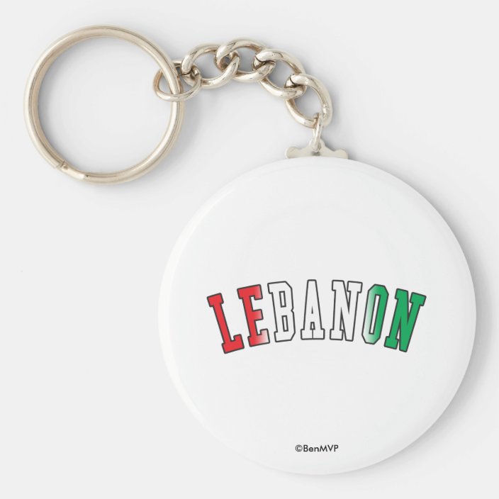 Lebanon in National Flag Colors Keychain