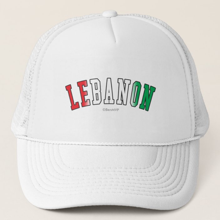 Lebanon in National Flag Colors Mesh Hat