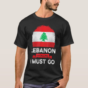 Lebanon Is Calling I Must Go Lebanese Heritage Roo T-Shirt