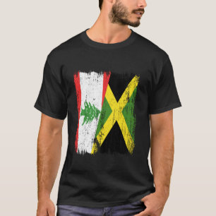 Lebanon Jamaica Half Flag Lebanese Jamaican Herita T-Shirt