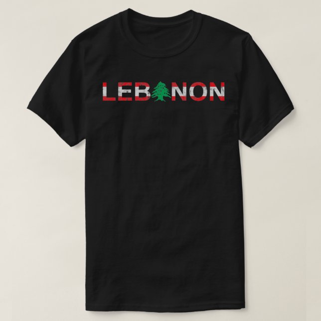 Lebanon Lebanese Flag Asia Levant Travel Cedar Bei T-Shirt (Design Front)