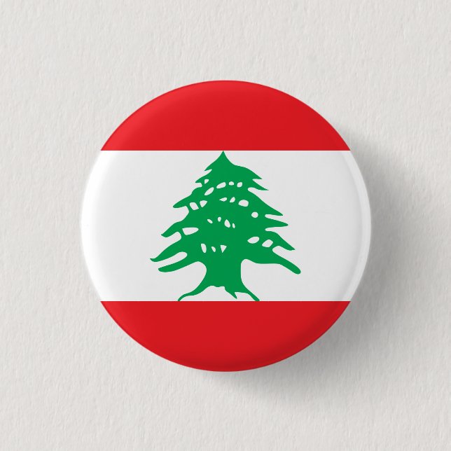 Lebanon (Lebanese) Flag Button (Front)