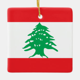 Lebanon (Lebanese) Flag Ceramic Ornament