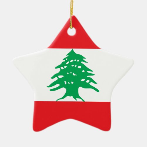 Lebanon  Lebanese Flag Ceramic Ornament