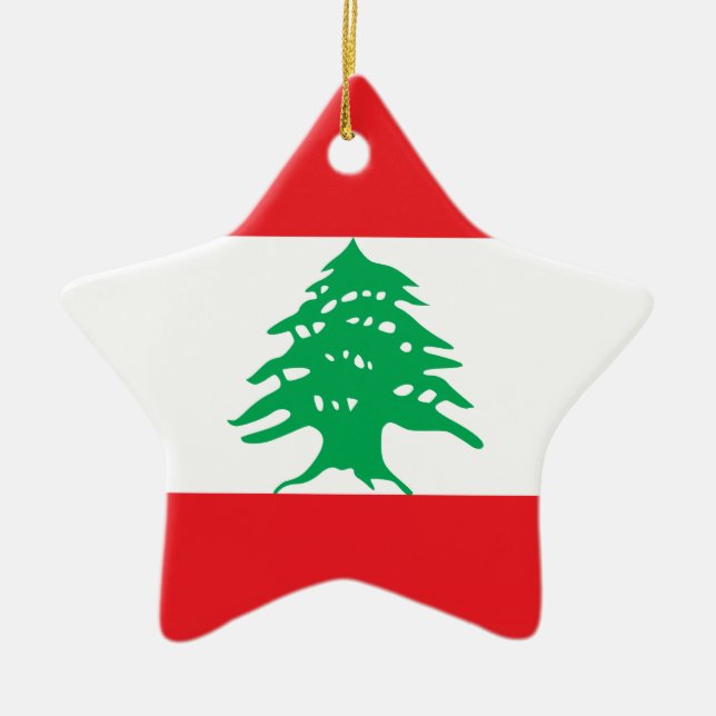 Lebanon – Lebanese Flag Ceramic Ornament (Front)