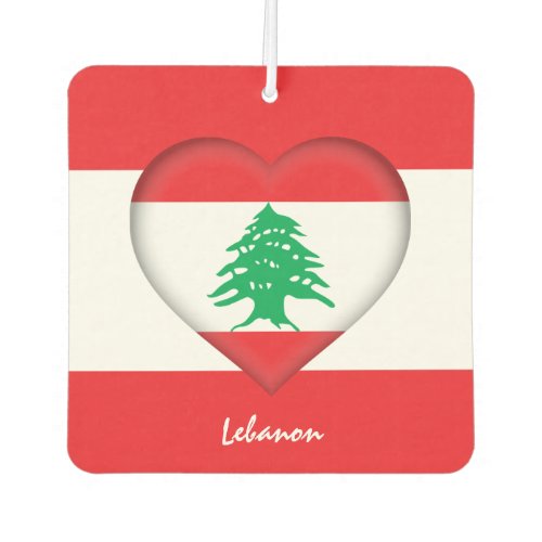 Lebanon  Lebanese Flag Heart car travel sticker Air Freshener